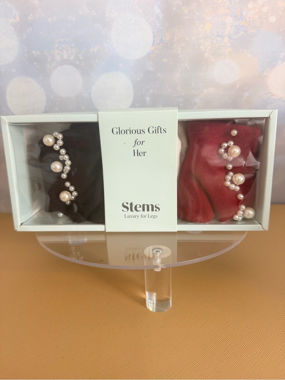 Stems Luxury for Legs - Three Pairs of Pearl Band Ankle Socks - NIB
